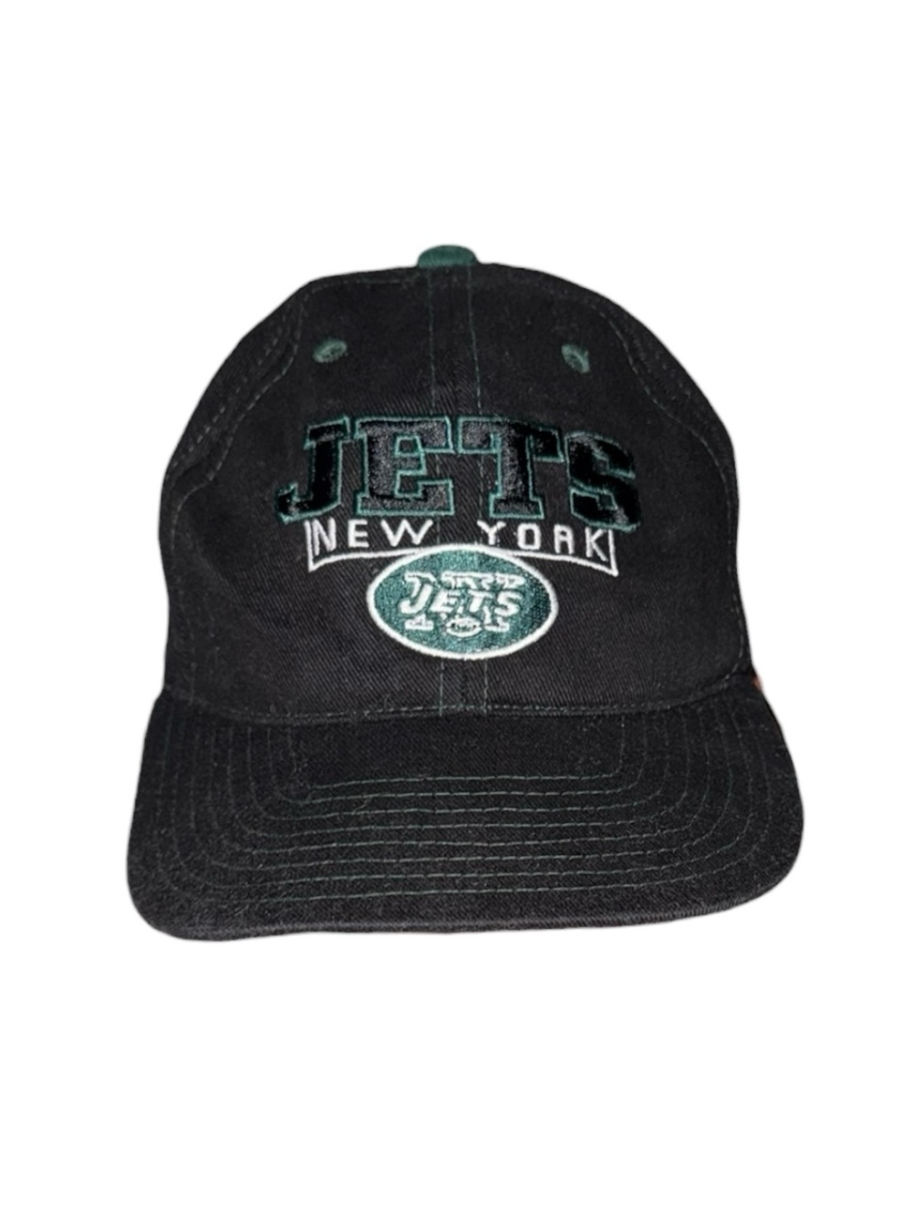 Vintage New York Jets Black & Green Embroidered Cap
